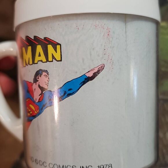 Dawn DC Comic SUPERMAN 1978 Christopher Reeve Plastic Insulated Cup Mug set 2 Tw - Picture 8 of 8
